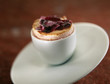 Rose soufflée with caramelized petals