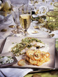 Swordfish in pistachio crust and potato galettes