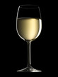 Glass of white wine on a black background