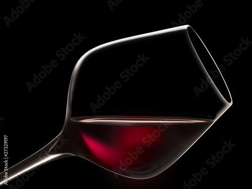 Photo: glass of red wine for tasting glass of red wine for tasting