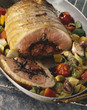 lamb fillet stuffed with Tapenade and confit vegetables