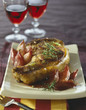 Grilled beef chop with shallots