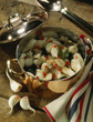 Cooking pot of squid with ink