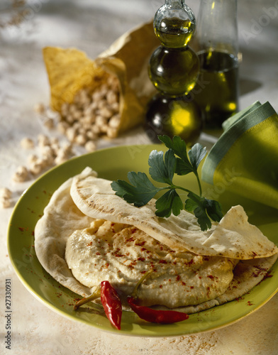 Photo: Chickpea puree Naan Chickpea puree Naan