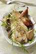 Roast cod with capers,shallots and confit garlic