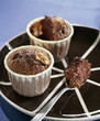 Individual moist chocolate cakes