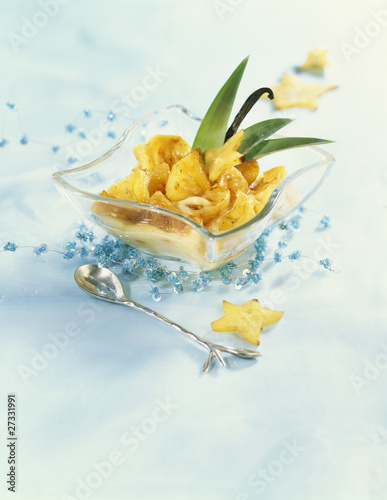 Photo: Pan-fried caramelized exotic fruits with rum and vanilla sauce Pan-fried caramelized exotic fruits with rum and vanilla sauce