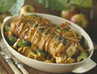 Roast veal wrapped in bacon and sage