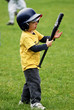 Junge spielt Baseball