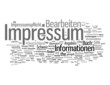 Impressum word cloud on white