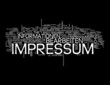 Impressum word cloud on black