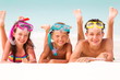 Happy children on beach