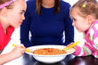 Children Eating Baked Beans. Models Released