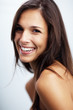 Sexy young female model smiling