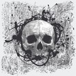 vector grunge halftone background with a skull vector grunge halftone background with a skull