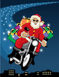 Vector: Santa Claus riding a motorcycle Santa Claus riding a motorcycle