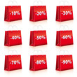 Red Shopping Bag with Percentage Promotion