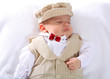 A portrait of a newborn baby boy