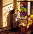 Photo: Little Girl Painting 'i Love You Daddy' On Window Little Girl Painting 'i Love You Daddy' On Window