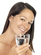 Young Woman Holding Glass of Water. Model Released