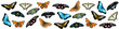 Set of butterflies