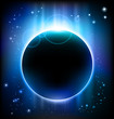 beautiful eclipse in blue colors - science, discovery, research