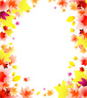 autumn yellow red leaves frame