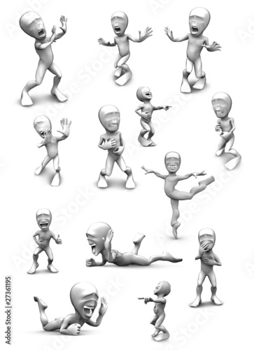 Photo: 3d person who very frightened, trembling in fear and very loud l 3d person who very frightened, trembling in fear and very loud l