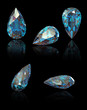 Pear. Swiss blue topaz