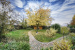 Garten  eines Einfamilienhauses im Herbst
