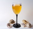 glass of wine and clams glass of wine and clams