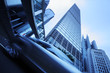 Modern blue futuristic city architecture background