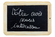 votre avis nous intéresse