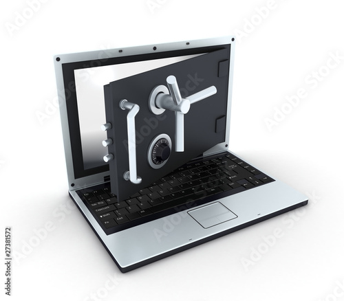 Illustration : Laptop safe, view top Laptop safe, view top