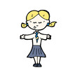 tidy schoolgirl cartoon