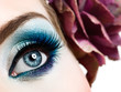 Photo: Blue eye make-up with flower Blue eye make-up with flower