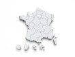 France map 3D on white