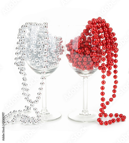 Foto: noël, verres et décoration noël, verres et décoration