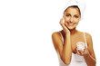 brunette woman doing daily morning routines