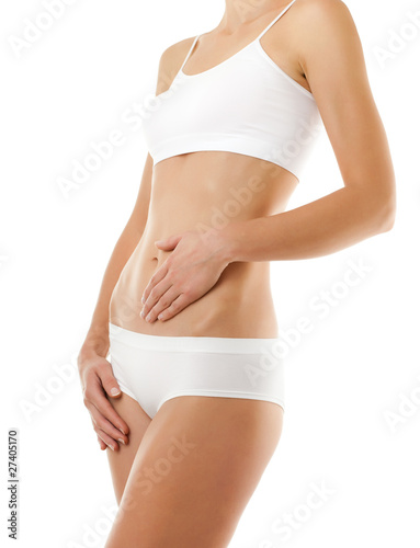 Photo: Slim woman isolated on white background Slim woman isolated on white background