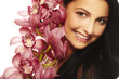 smiling girl with nice flower