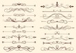 set of design elements in vintage style vectorized