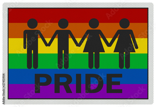 Illustration: 'Gay Pride' - photo realistic sign, isolated on white 'Gay Pride' - photo realistic sign, isolated on white