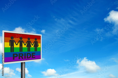 Illustration: 'Gay Pride' - photo realistic sign, space for your text 'Gay Pride' - photo realistic sign, space for your text
