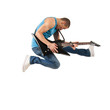 guitarist jumps in the air guitarist jumps in the air