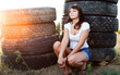 Happy young woman outdoors