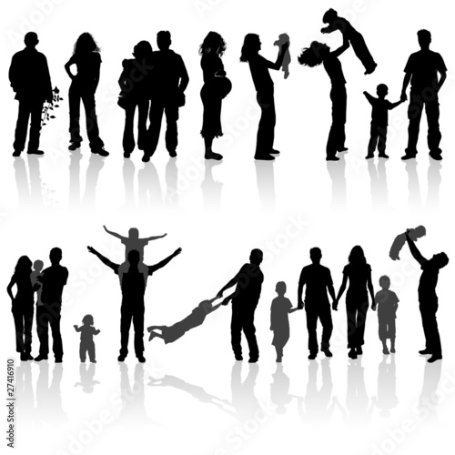 Vector: History of love in silhouettes History of love in silhouettes