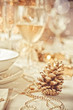 Beautiful gold place setting for Christmas Beautiful gold place setting for Christmas