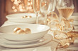 Beautiful gold place setting for Christmas Beautiful gold place setting for Christmas