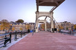 Photo : Thiny bridge at dusk in Amsterdam the Netherlands